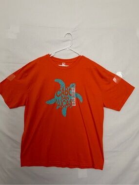 NWT Euro Cotton Unisex Orange Cabo San Lucas Sea Turtle Graphic Shirt Sz XL(A867